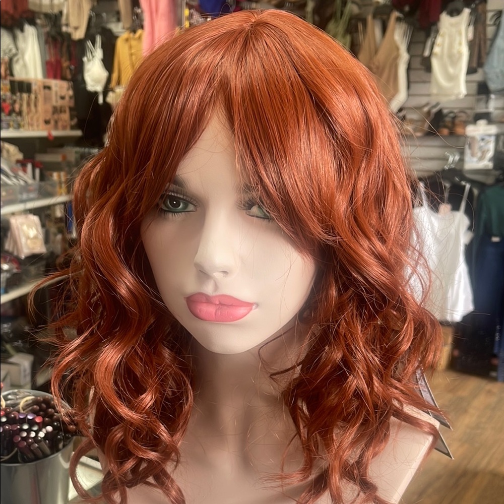 Curly Auburn Wig for Women color 130